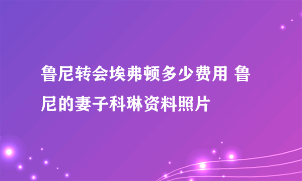 鲁尼转会埃弗顿多少费用 鲁尼的妻子科琳资料照片