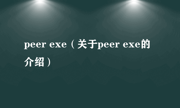 peer exe（关于peer exe的介绍）