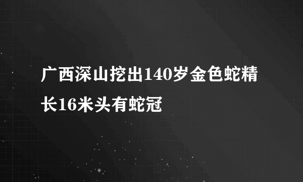 广西深山挖出140岁金色蛇精 长16米头有蛇冠