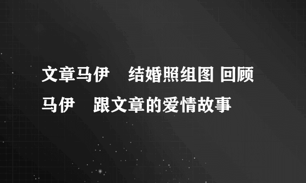 文章马伊琍结婚照组图 回顾马伊琍跟文章的爱情故事