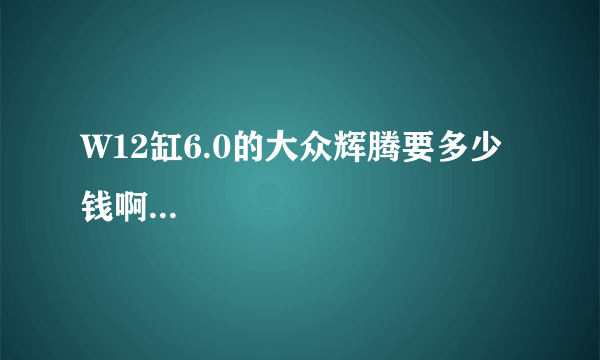 W12缸6.0的大众辉腾要多少钱啊...