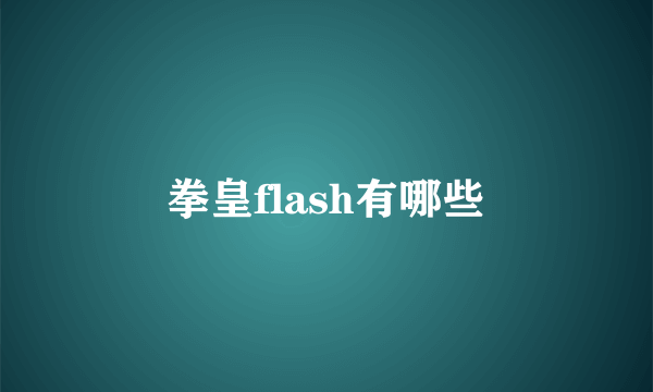 拳皇flash有哪些