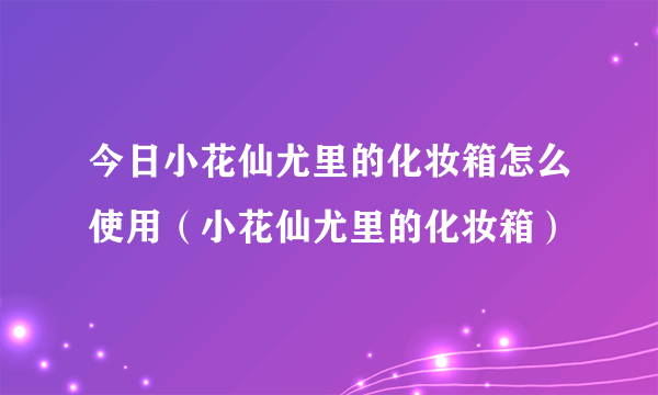 今日小花仙尤里的化妆箱怎么使用（小花仙尤里的化妆箱）