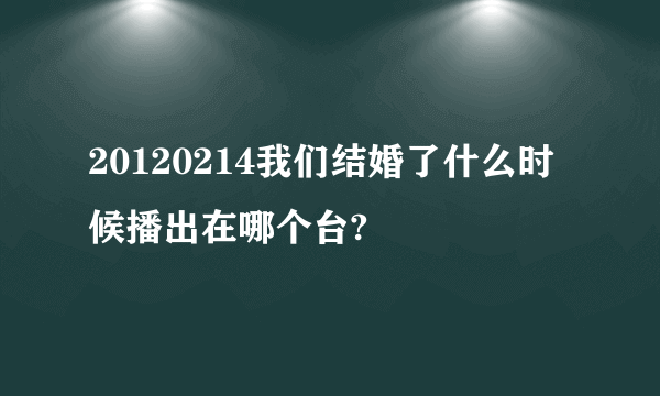 20120214我们结婚了什么时候播出在哪个台?