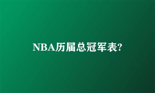 NBA历届总冠军表?